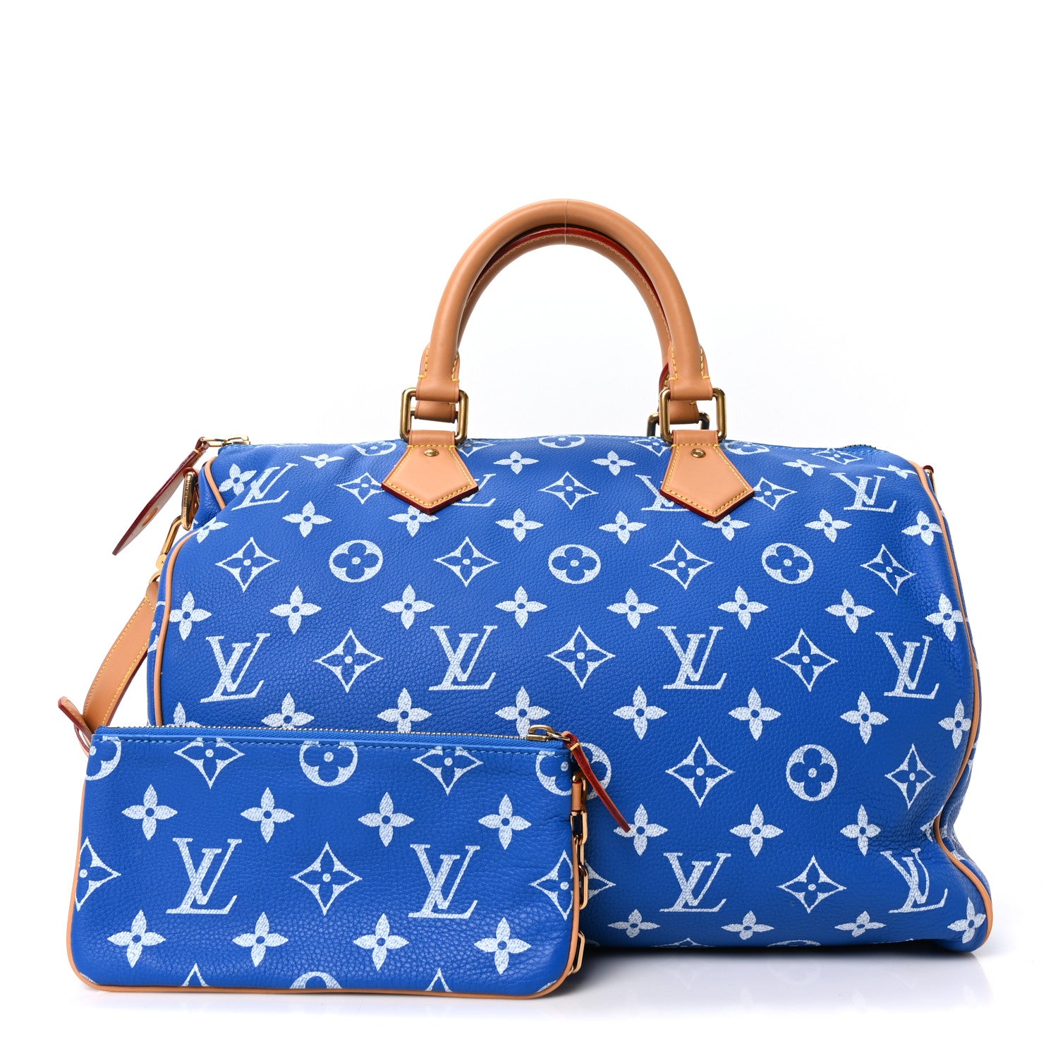 Louis Vuitton Calfskin Monogram Speedy P9 Bandouliere 40 Blue 2 of 10