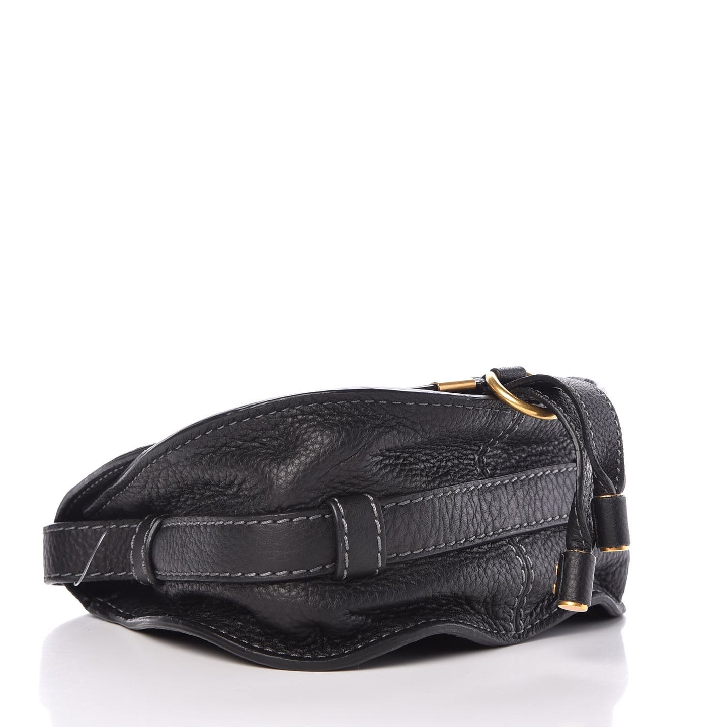 Calfskin Mini Marcie Round Crossbody Bag Black