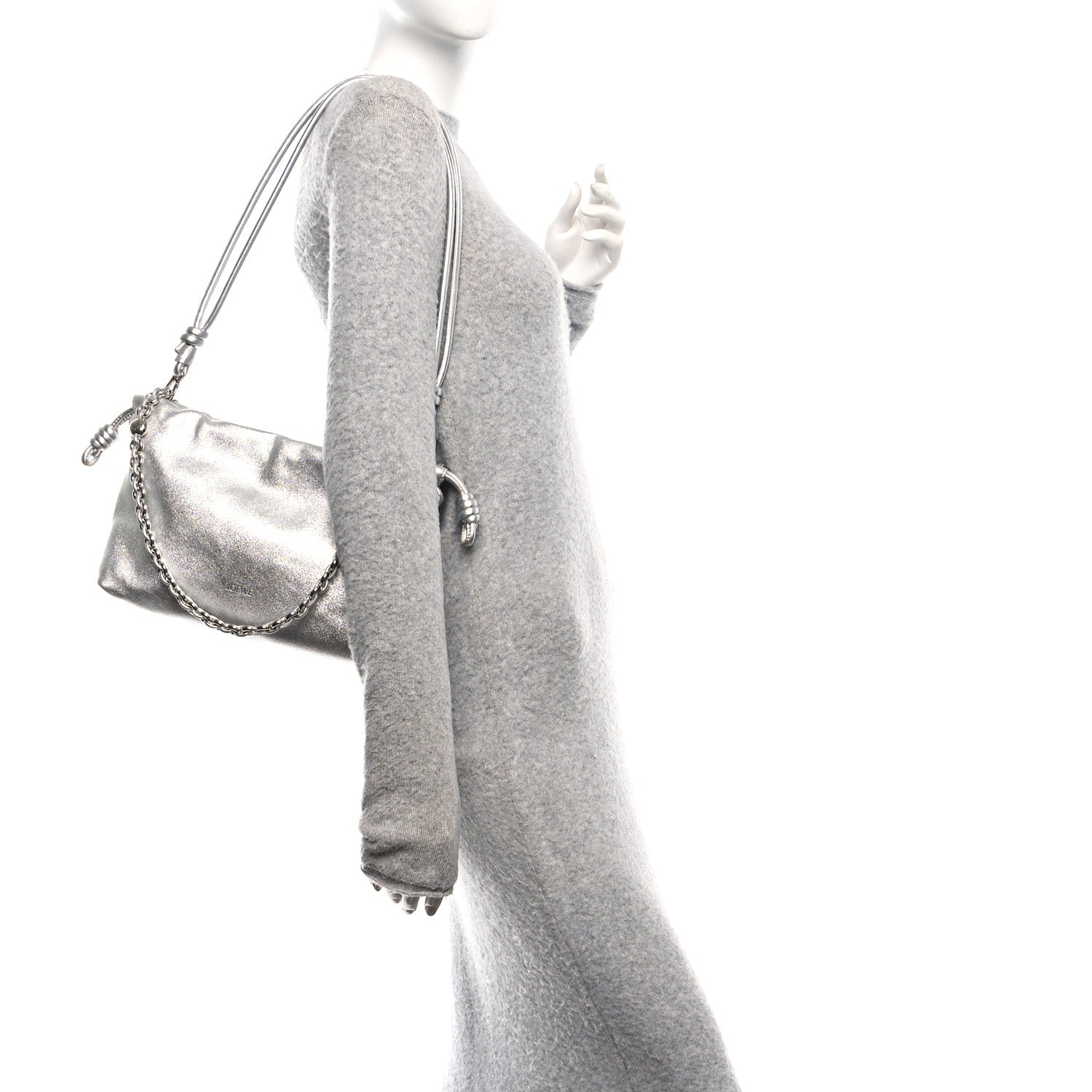 Loewe Metallic Nappa Donut Chain Flamenco Knot Silver 2 of 10