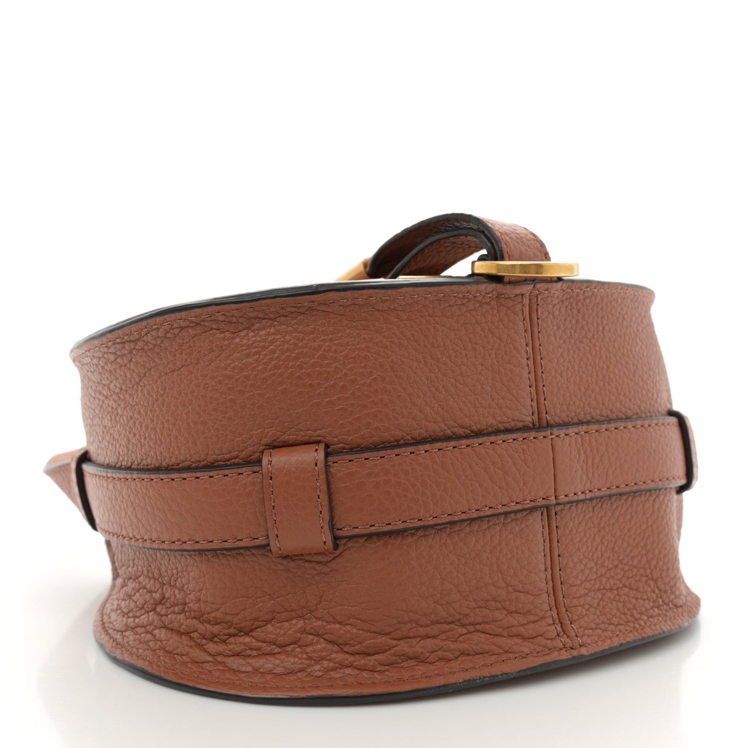 Chloe Grained Calfskin Studded Small Marcie Saddle Tan 4 of 10