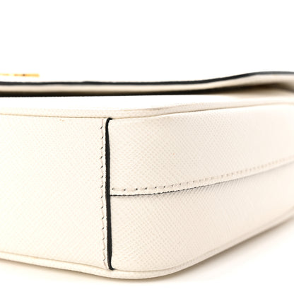 Prada Saffiano Flap Shoulder Bag Talco 9 of 9