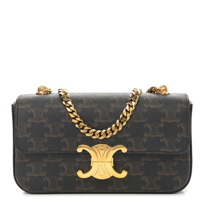 Celine Triomphe Canvas Chain Shoulder Bag Tan 1 of 11