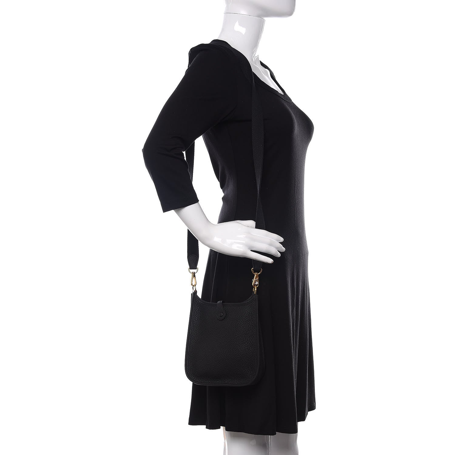 Hermes Taurillon Clemence Evelyne TPM Black 2 of 8