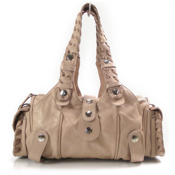 Calfskin Silverado Shoulder Bag Beige Rose