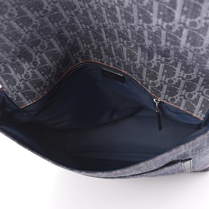 Christian Dior Denim Monogram Flight Messenger Bag Blue 5 of 9