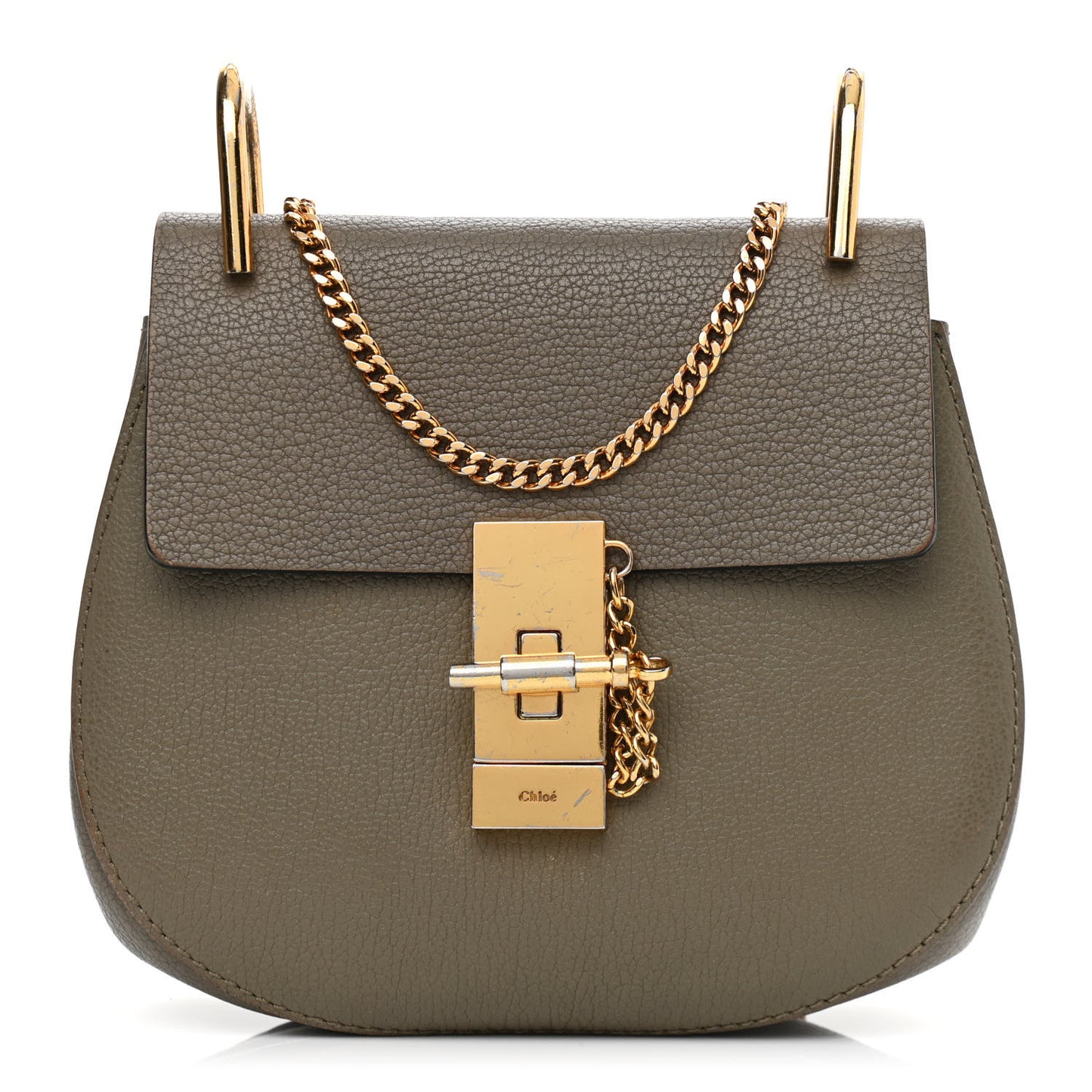 Grained Lambskin Mini Drew Shoulder Bag Motty Grey