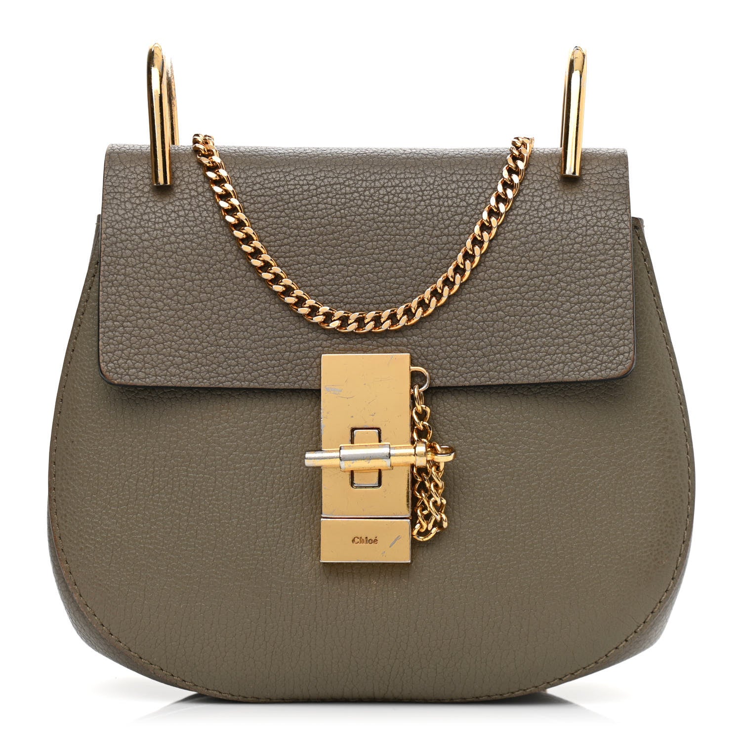 Chloe Grained Lambskin Mini Drew Shoulder Bag Motty Grey 1 of 15