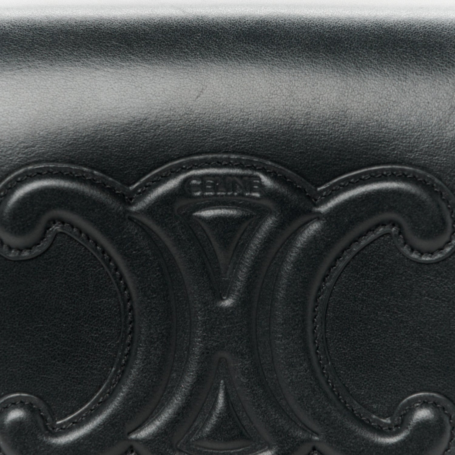 Celine Smooth Calfskin Cuir Triomphe Folco Crossbody Bag Black 8 of 12