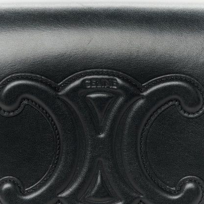 Celine Smooth Calfskin Cuir Triomphe Folco Crossbody Bag Black 8 of 12