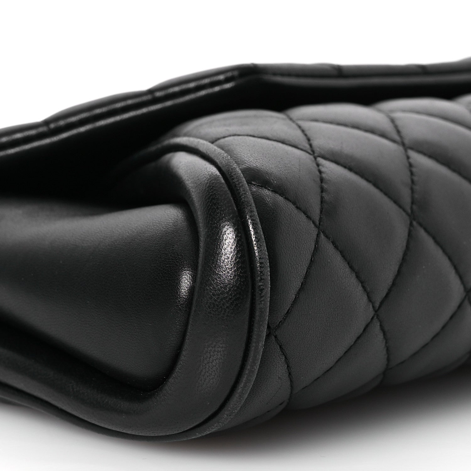 Chanel Lambskin Quilted Fold Up Again Clutch Black 10 of 15
