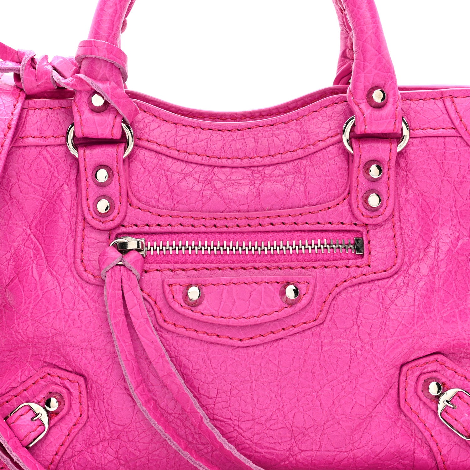 Balenciaga Agneau Classic Silver Hardware Nano City Fuchsia 8 of 10