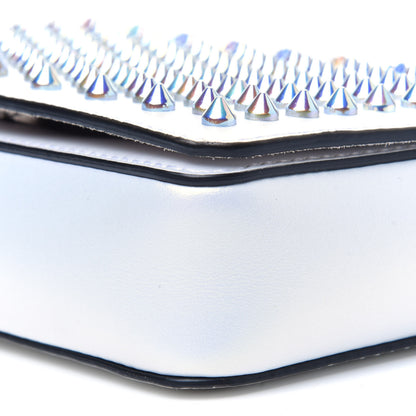 Christian Louboutin Metallic Calfskin Spiked Zoompouch Crossbody Snow Silver 12 of 12