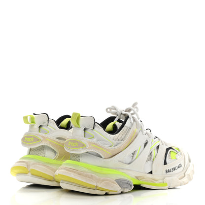 Balenciaga Mesh Nylon Worn Out Effect Womens Track Sneakers 39 White Fluo Yellow 4 of 17