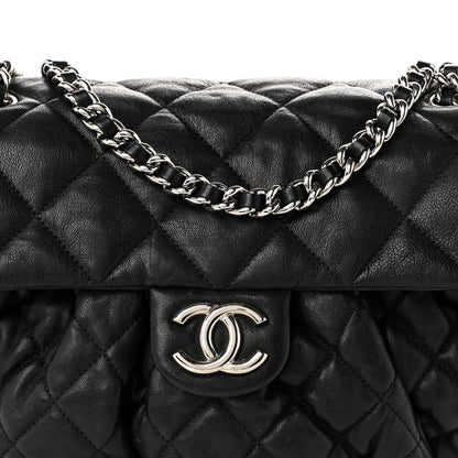Chanel Washed Lambskin Quilted Large Chain Around Flap Black 8 of 10