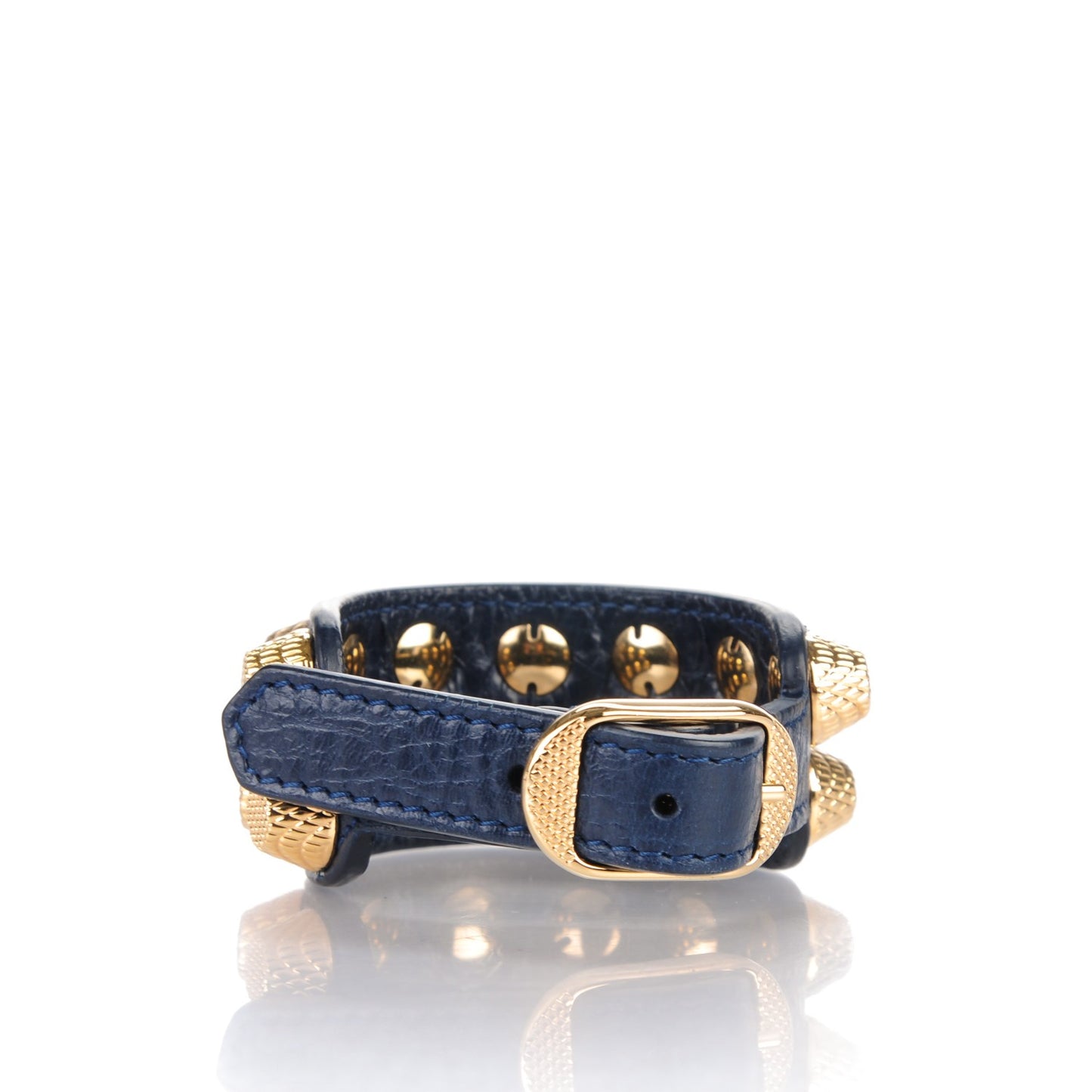 Agneau Arena Two Row Giant Gold M Bracelet Bleu Obscur