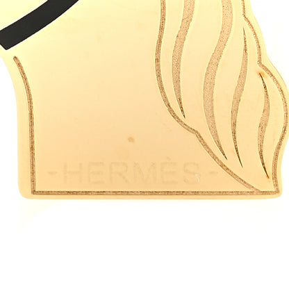 Hermes Permabrass Lacquered Quadrige Twilly Scarf Ring Black 3 of 3