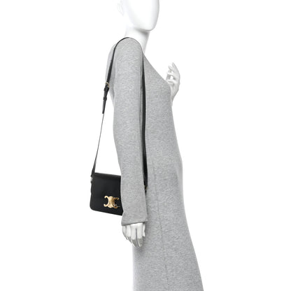 Celine Shiny Calfskin Teen Triomphe Black 2 of 10