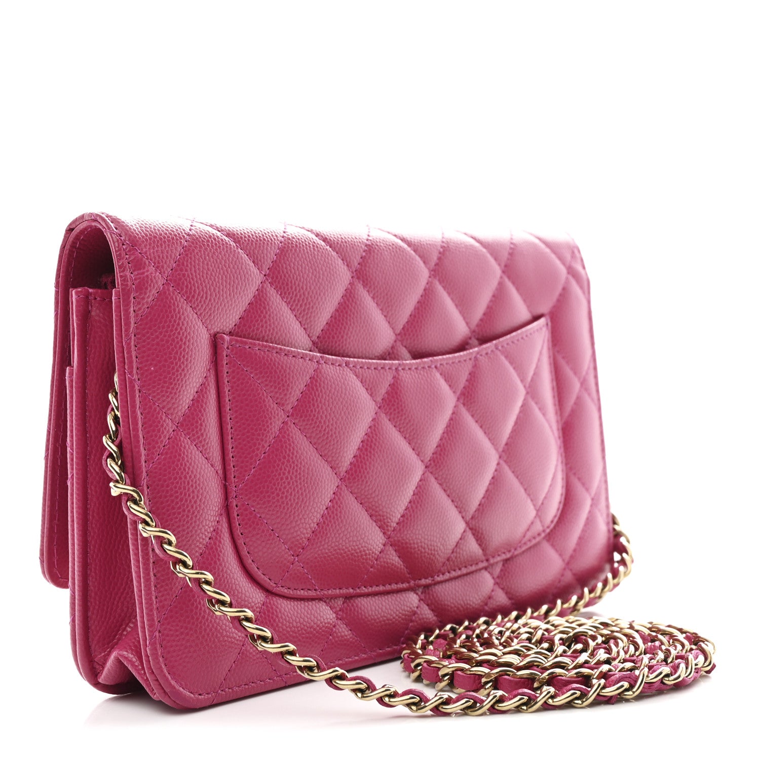 Chanel Caviar Quilted Wallet On Chain WOC Dark Pink 3 of 12