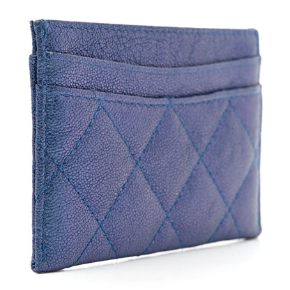 Chanel Iridescent Caviar Quilted Card Holder Dark Blue 3 of 10
