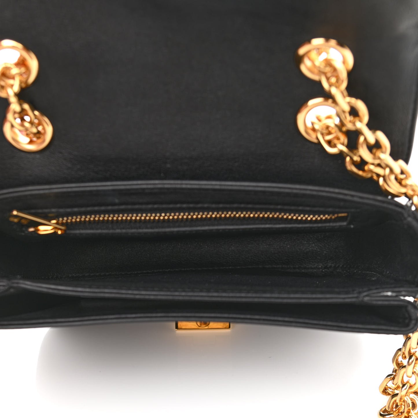 Shiny Calfskin Small C Bag Black