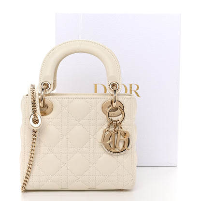 Christian Dior Lambskin Cannage Mini Lady Dior Off White 14 of 14