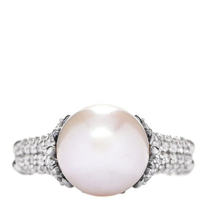 David Yurman Sterling Silver Diamond Pearl Starburst Ring 52 6 1 of 5