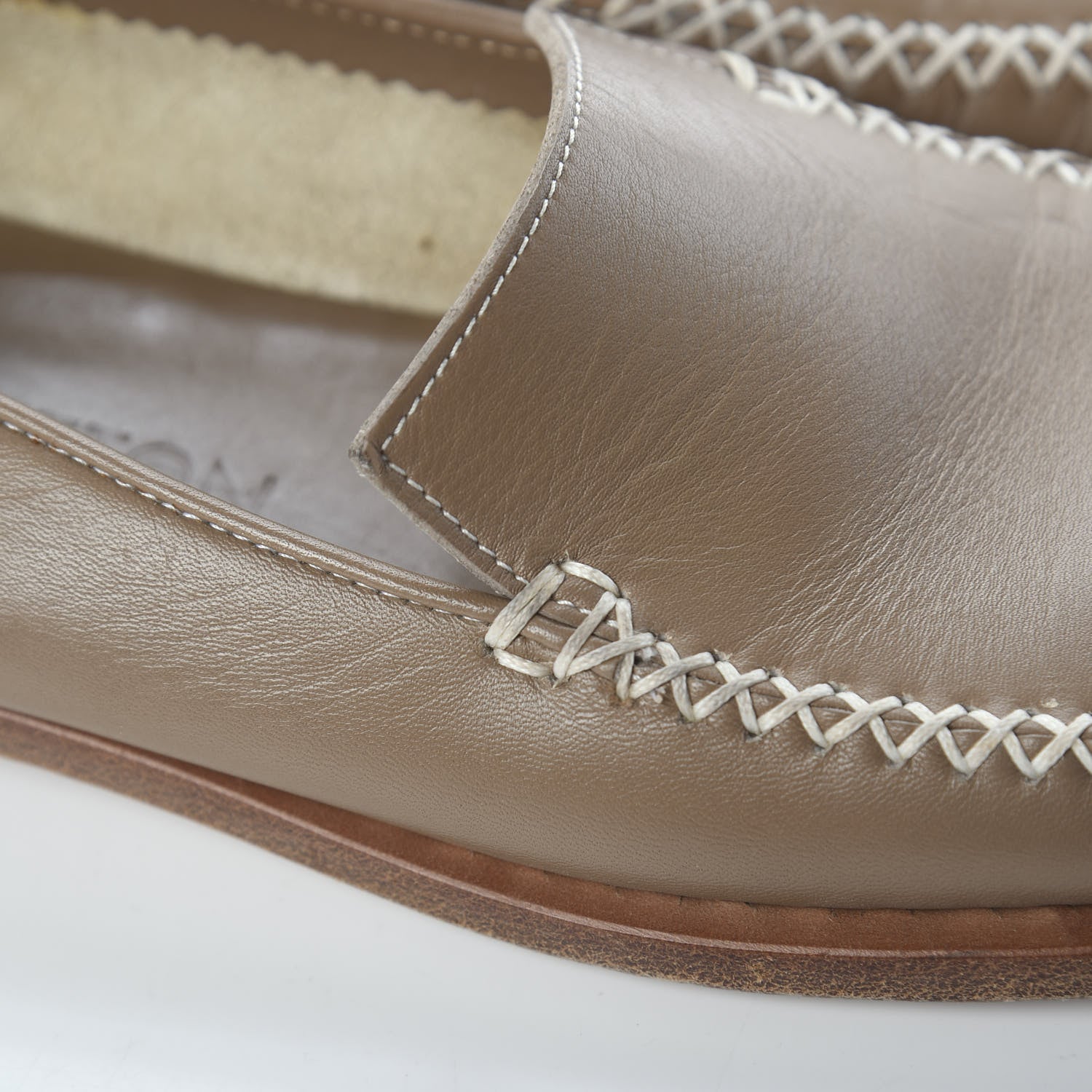 Louis Vuitton Calfskin Square Toe Loafers 36.5 Taupe 8 of 8