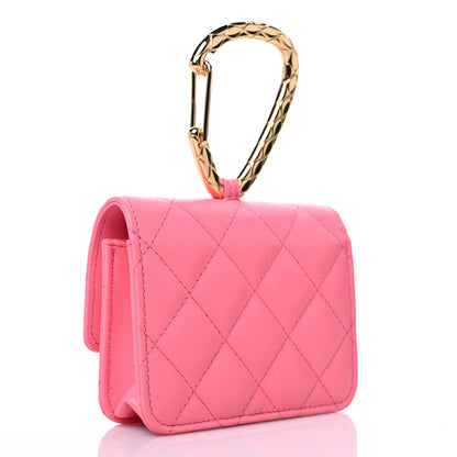 Chanel Lambskin Quilted CC Hook Card Holder Pink 3 of 11