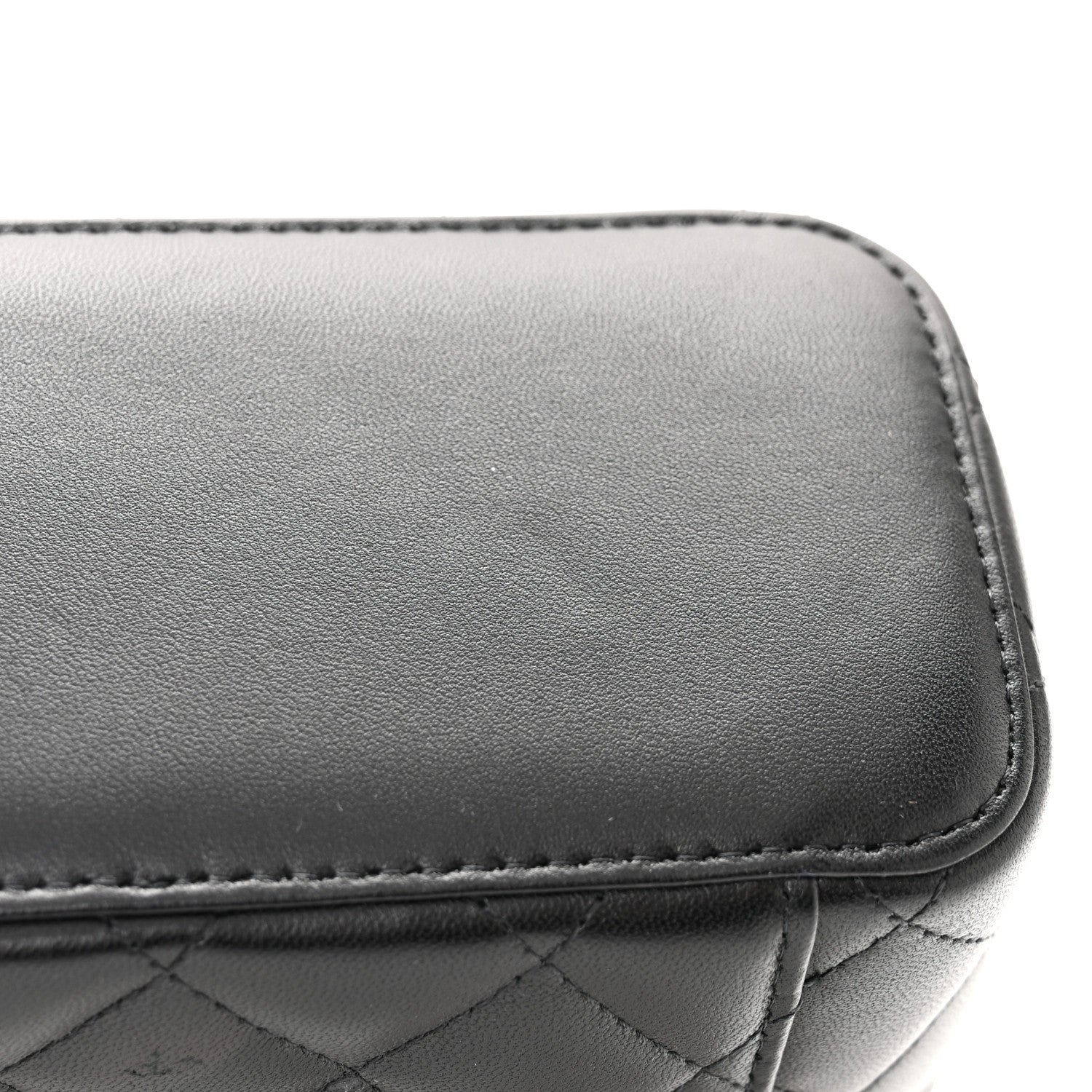 Chanel Lambskin Quilted Small Top Handle Vanity Case With Chain Black 12 of 13