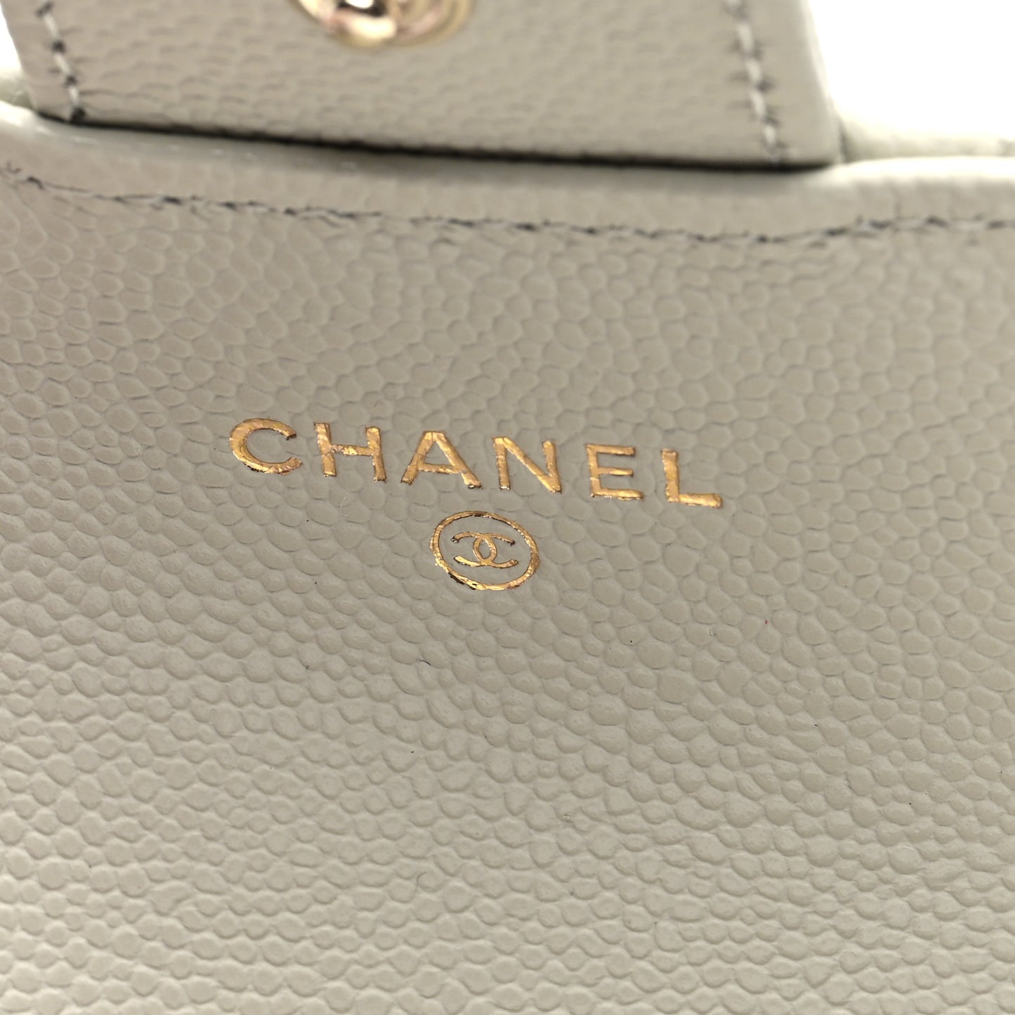 Caviar Quilted Flap Card Holder Wallet Grey