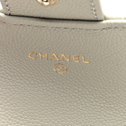Chanel Caviar Quilted Flap Card Holder Wallet Grey 6 of 7