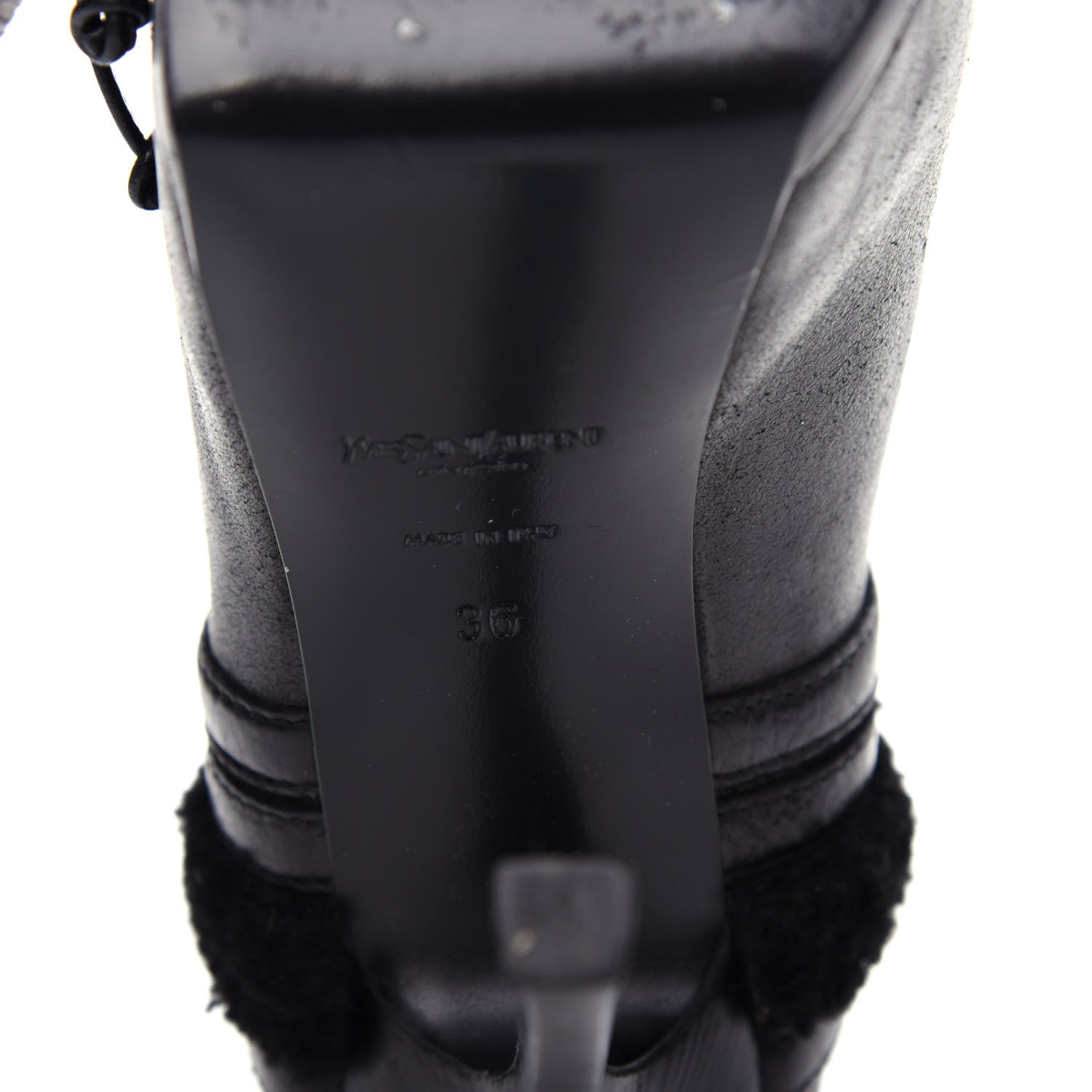 Saint Laurent Nappa Shearling Tribtoo 140 Platform Boots 36 Black 9 of 10