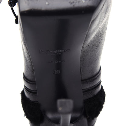 Saint Laurent Nappa Shearling Tribtoo 140 Platform Boots 36 Black 9 of 10