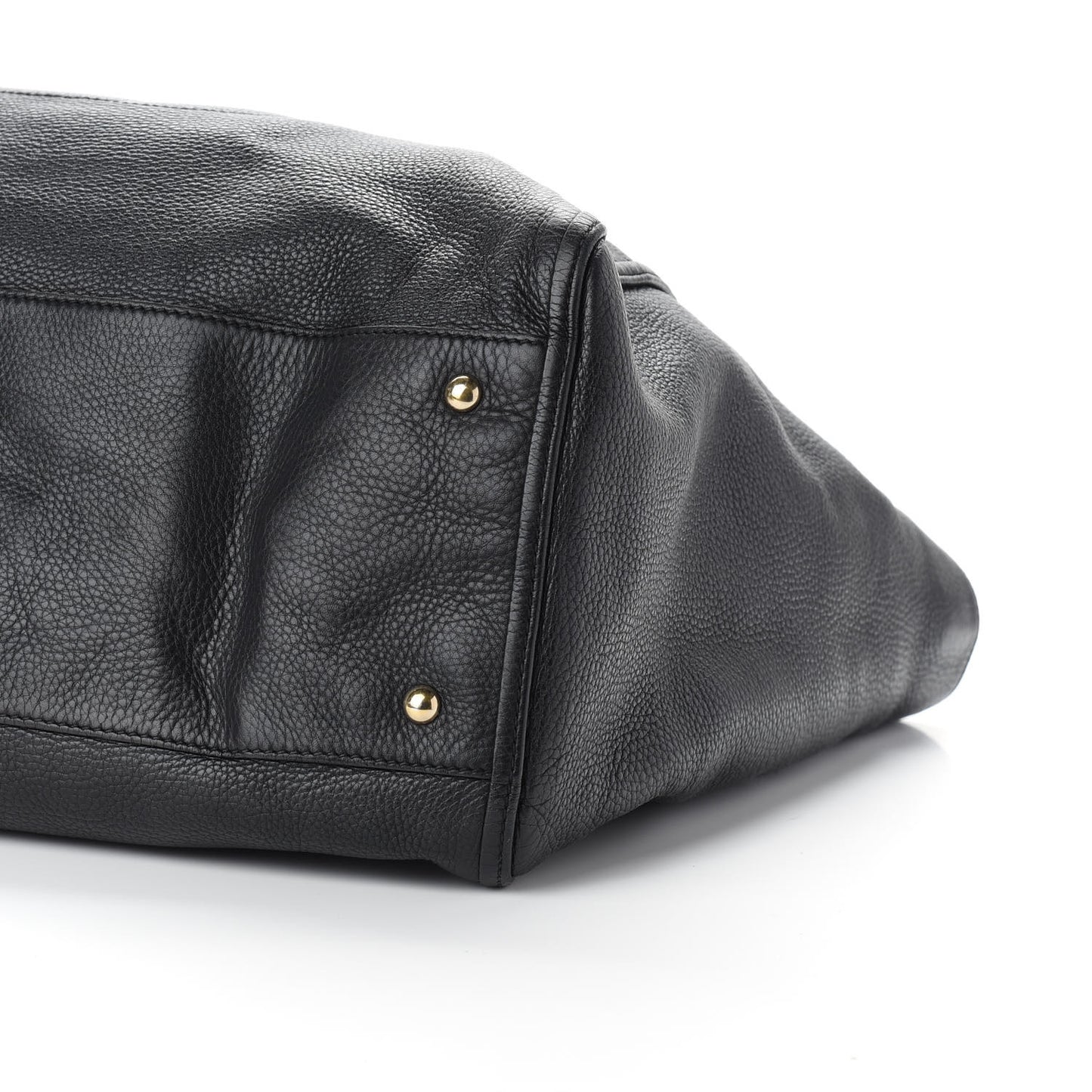 Pebbled Calfskin Large Soho Shoulder Bag Black
