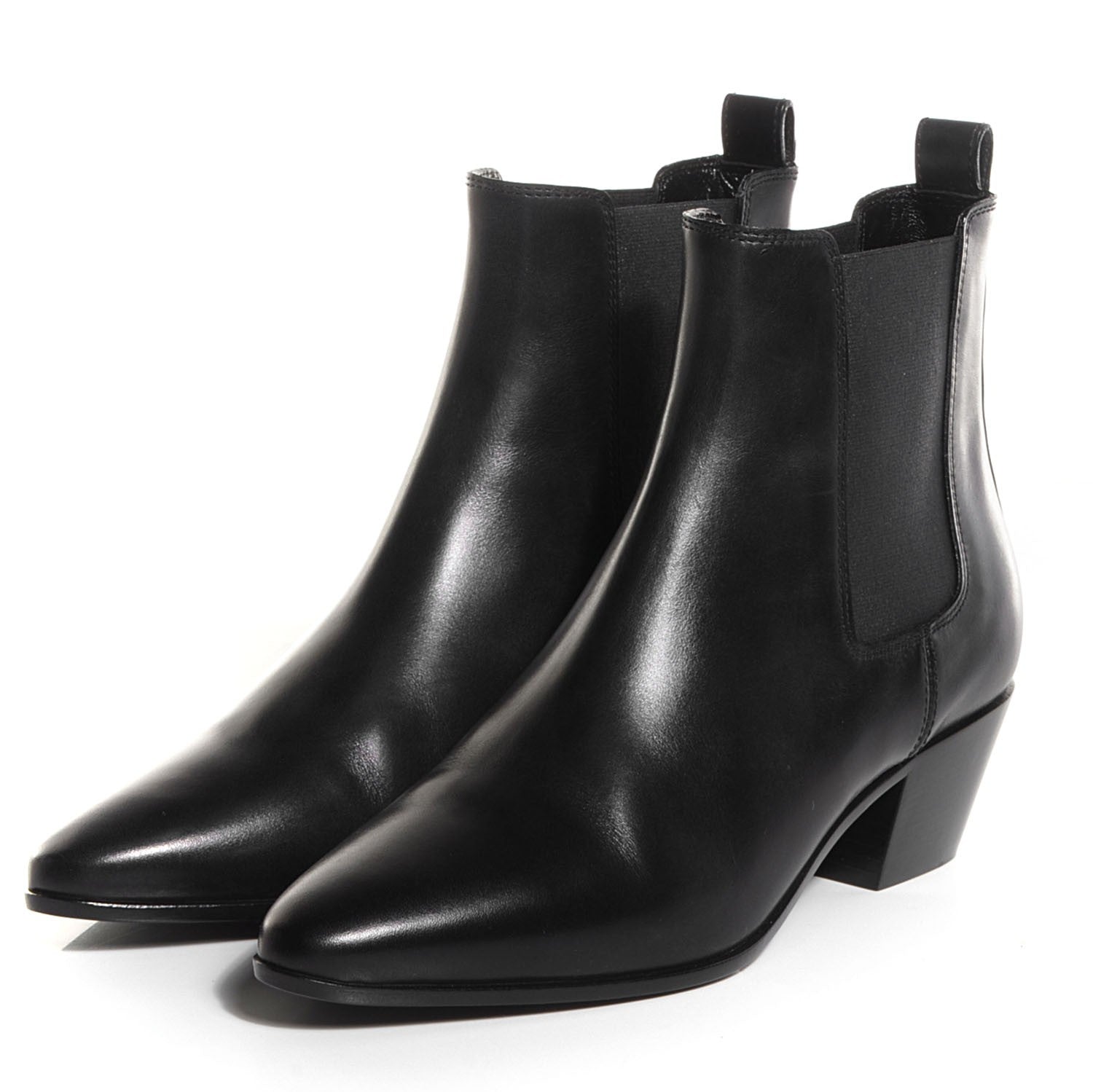 Saint Laurent Smooth Calfskin Rock Chelsea Boots 36 Black 3 of 7