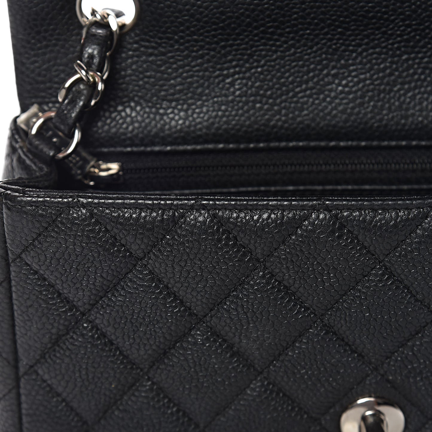 Caviar Quilted Mini Rectangular Flap Black