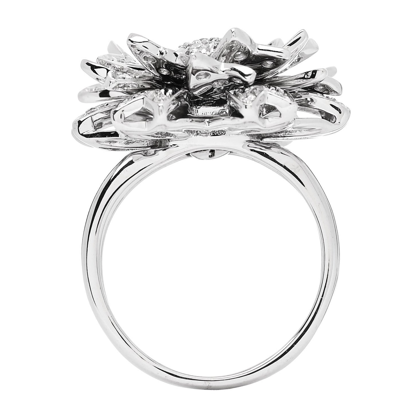 18K White Gold Diamond 1.10ctw Flower Ring 50 5.25