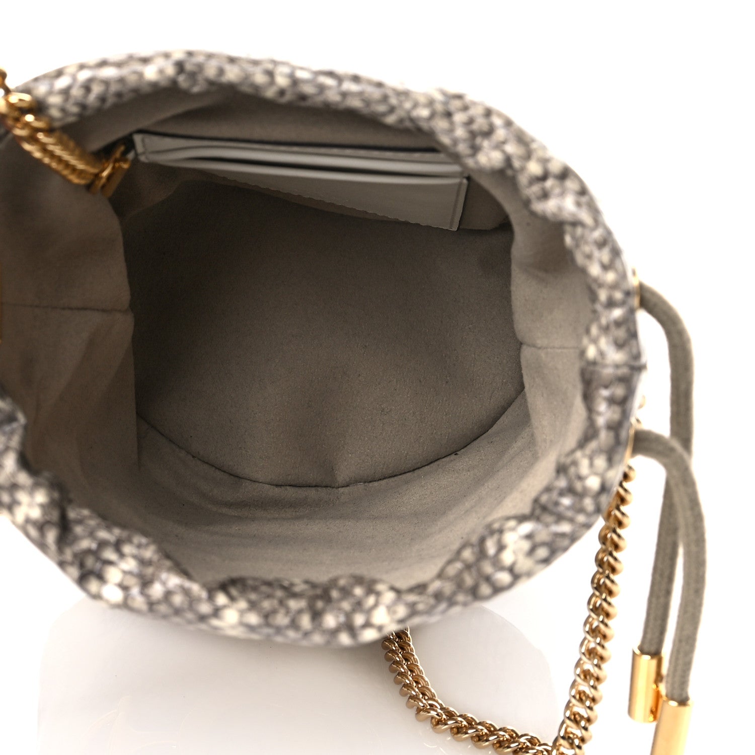 Gucci Snakeskin Mini Zumi Bucket Bag Grey 5 of 9