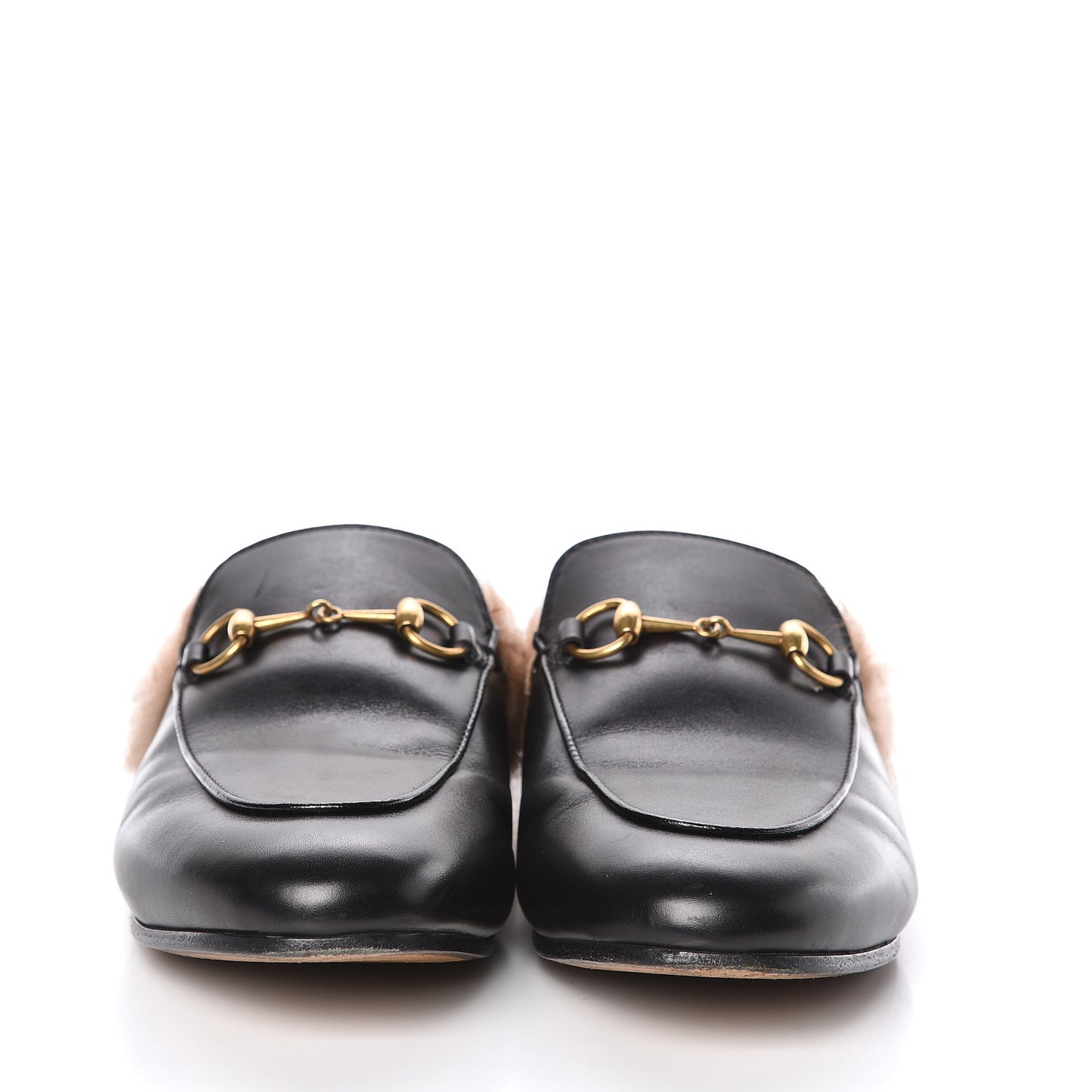 Calfskin Fur Womens Princetown Slippers 38 Black