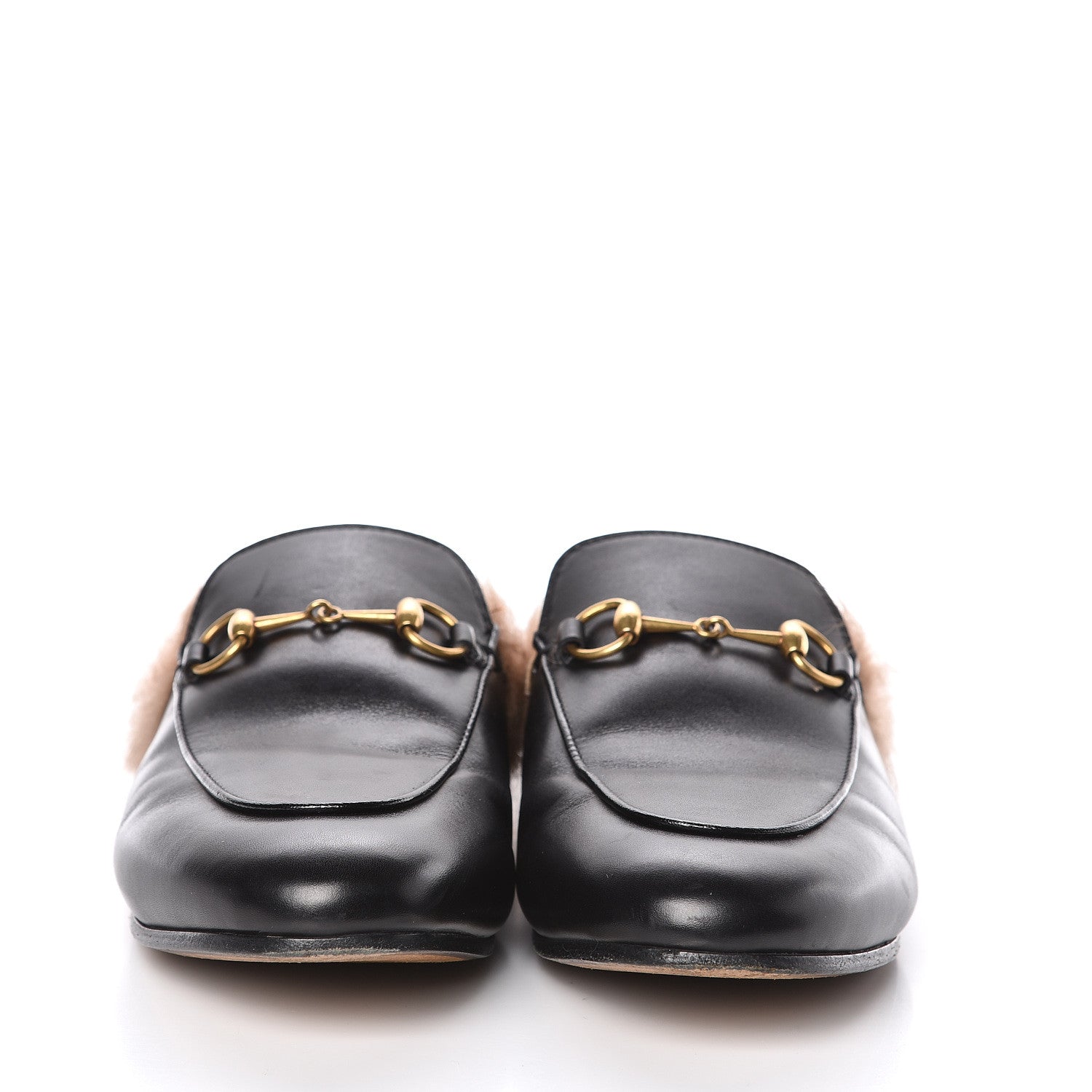 Gucci Calfskin Fur Womens Princetown Slippers 38 Black 2 of 8