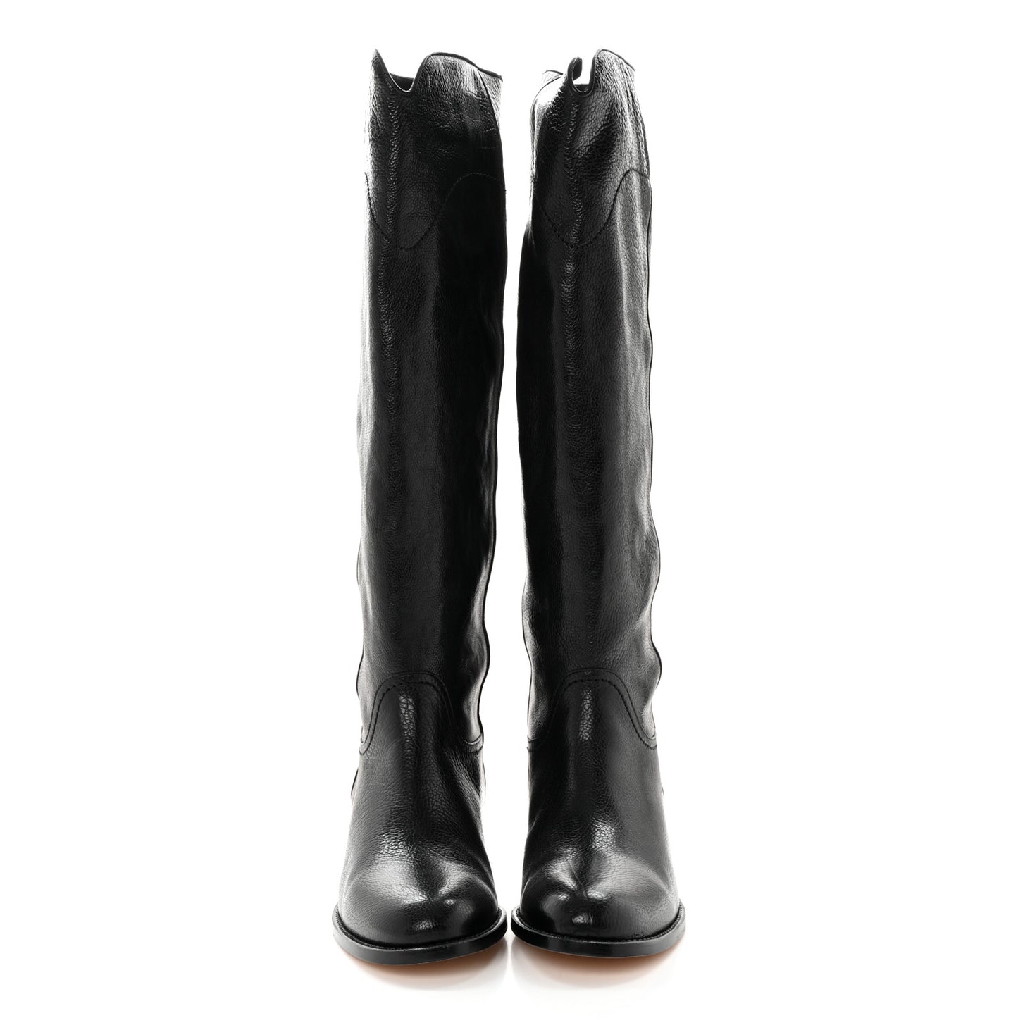 Calfskin Ascot Riding Boots 39.5 Black