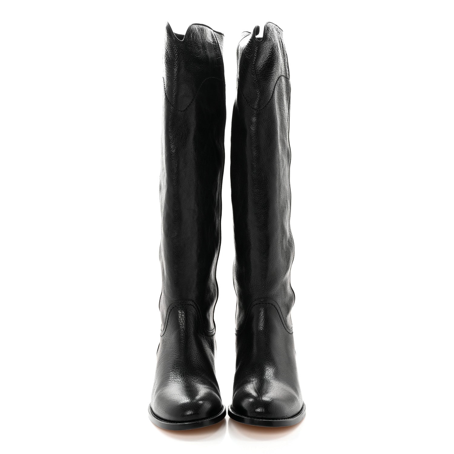 Chanel Calfskin Ascot Riding Boots 39.5 Black 2 of 9