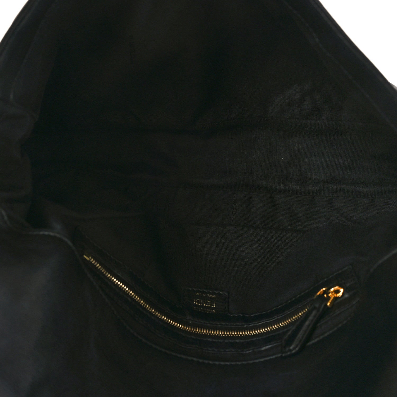 Fendi Nappa FF 1974 Embossed Large Baguette Black 5 of 9