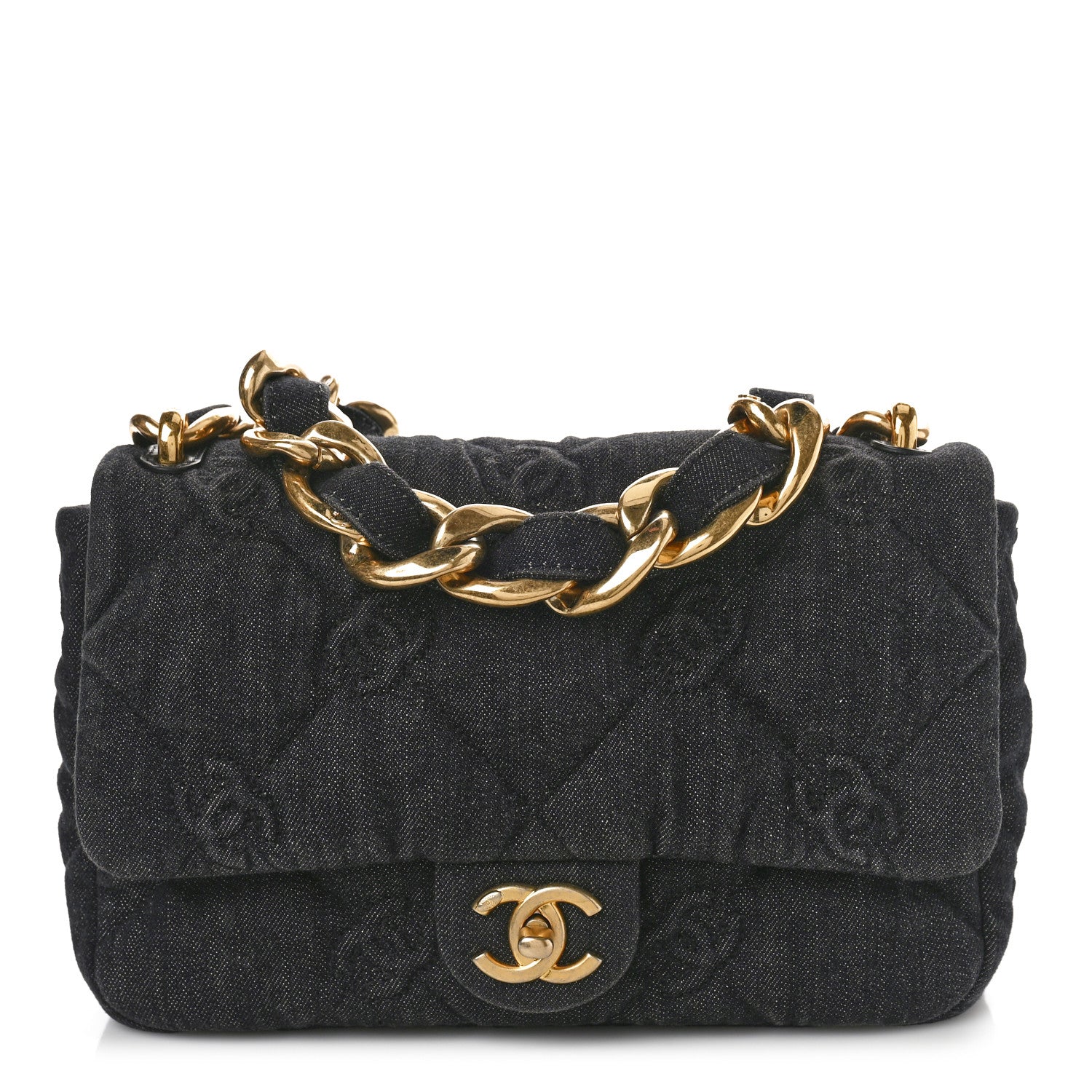 Chanel Denim Quilted Medium Funky Town Flap Black 1 of 9