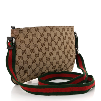 Gucci Monogram Web Small Flat Messenger Crossbody Dark Brown 3 of 10