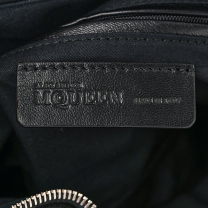 Alexander McQueen Silk Floral Embroidered De Manta Clutch Black 6 of 7