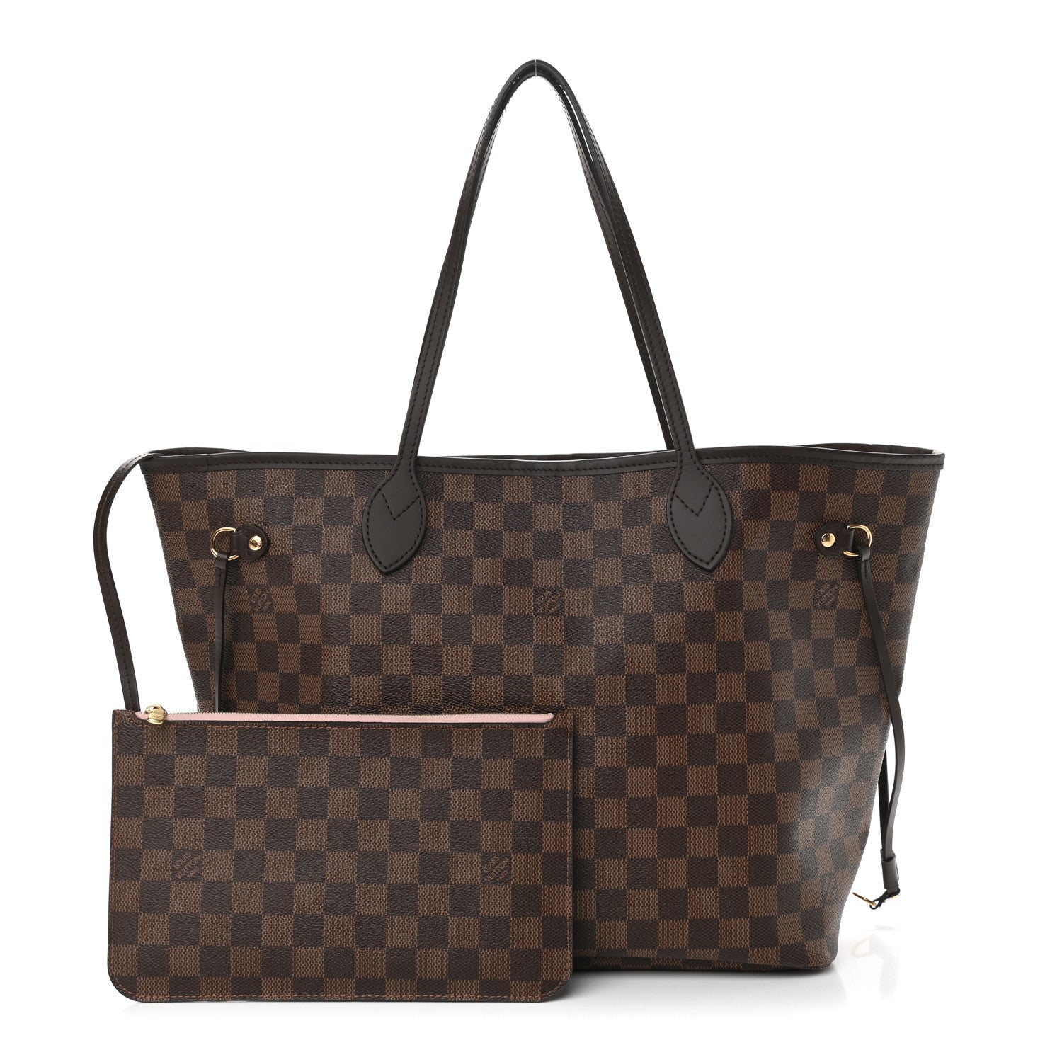 Louis Vuitton Damier Ebene Neo Neverfull MM Rose Ballerine 1 of 12