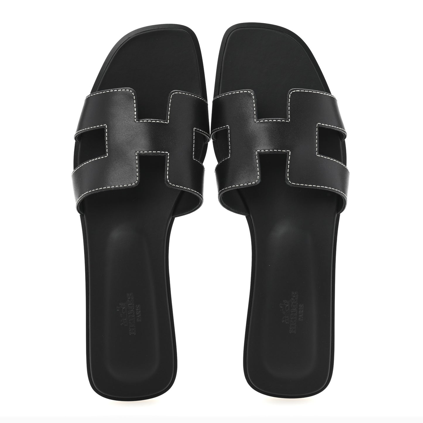 Box Calfskin Oran Sandals 41 Black