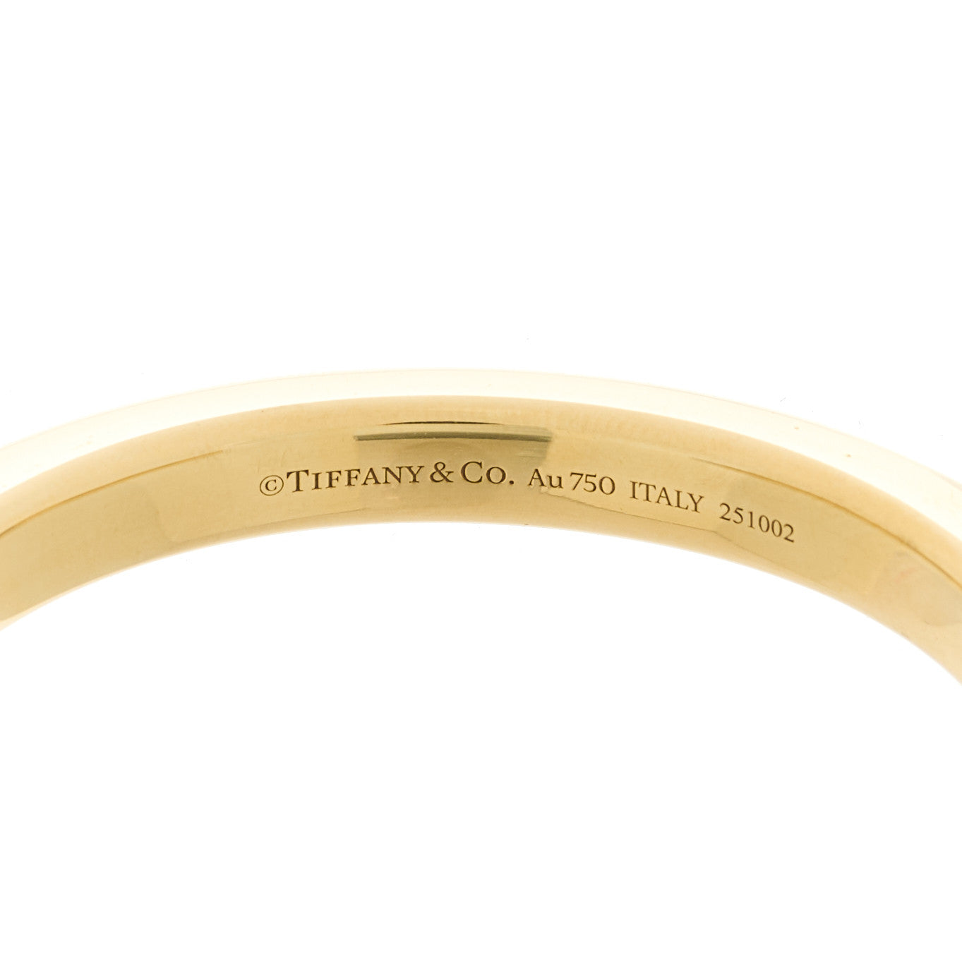 Tiffany 18K Yellow White Gold Tiffany Lock Bangle Bracelet 8 of 10