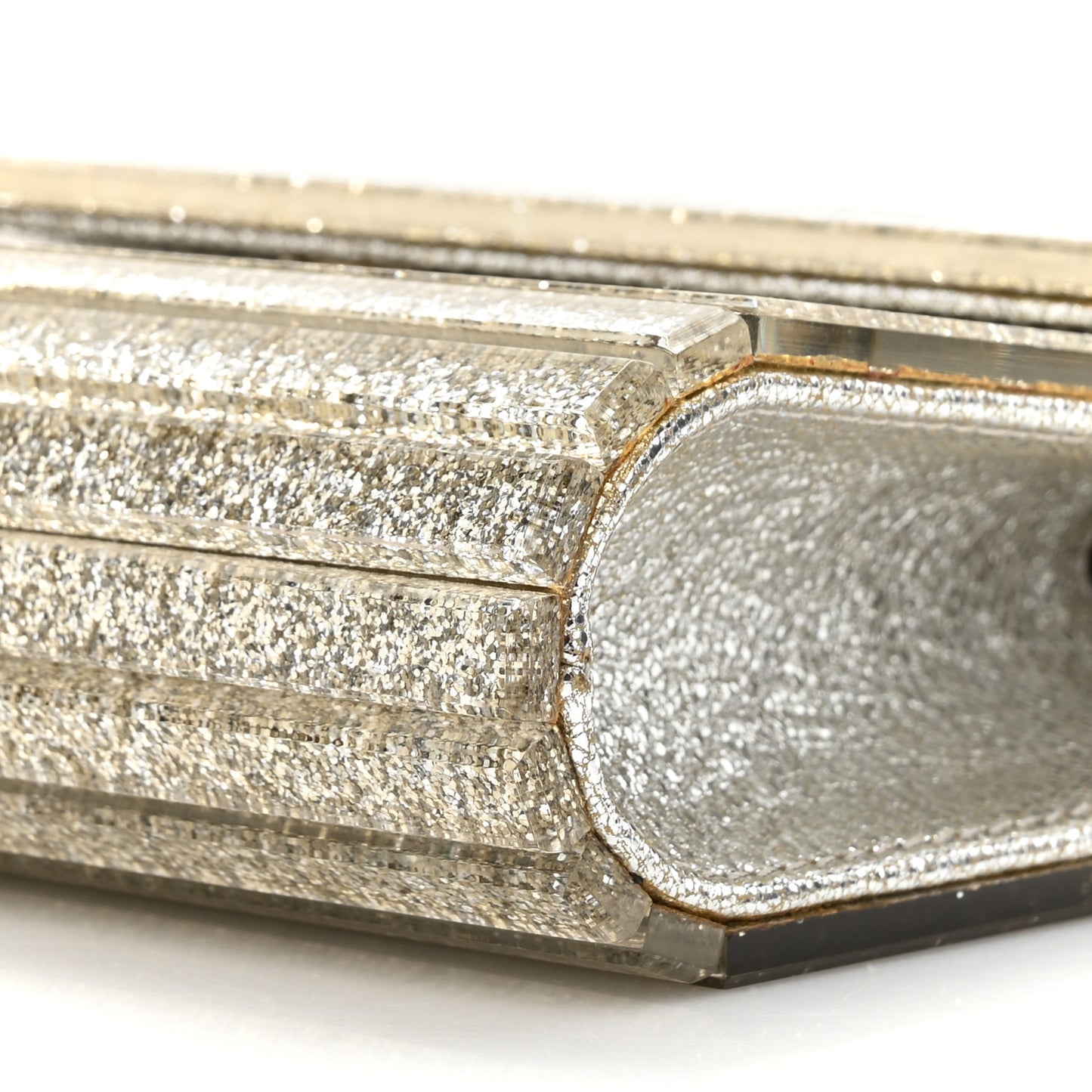 Acrylic Glitter Candy Clutch Platinum Ice